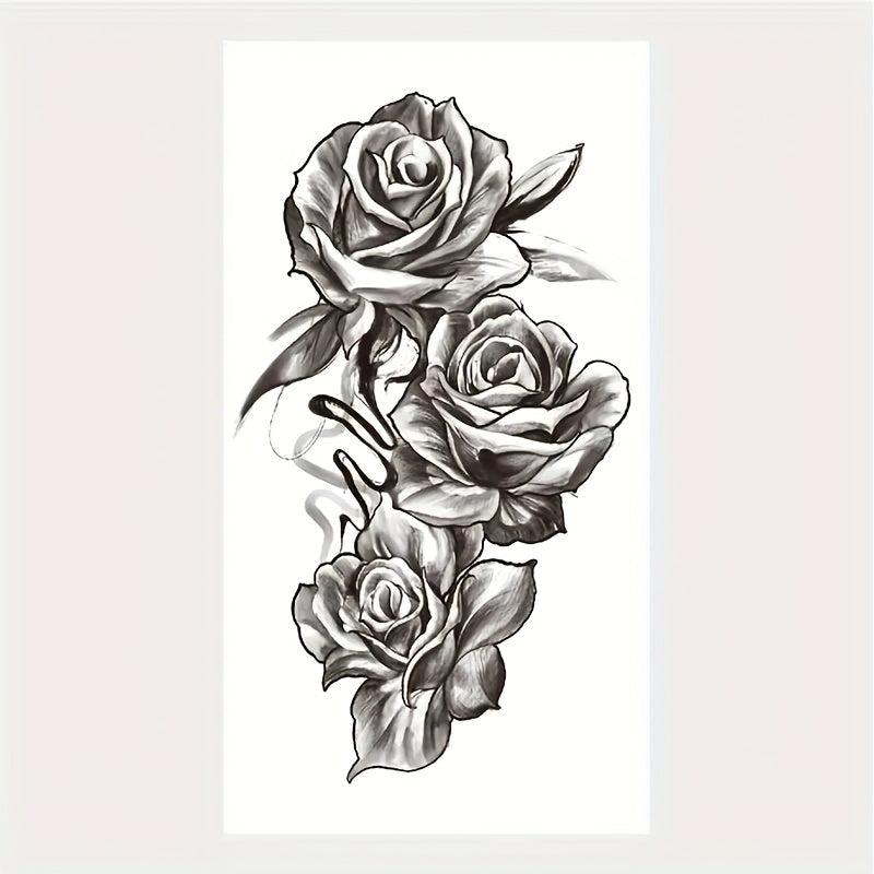 4pcs Rose Tattoo Sticker Waterproof Body Stickers