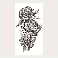 4pcs Rose Tattoo Sticker Waterproof Body Stickers