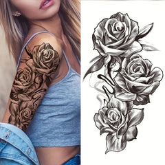 4pcs Rose Tattoo Sticker Waterproof Body Stickers