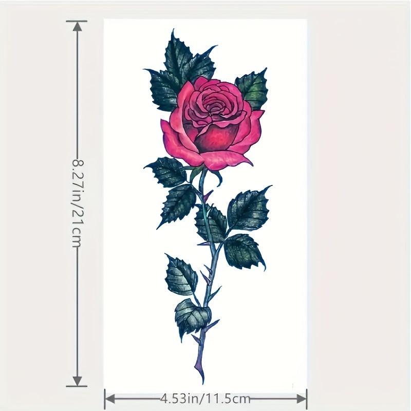 4pcs Rose Tattoo Sticker Waterproof Body Stickers