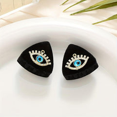 2pcs Devil's Eye Girl Small Hair Clip Cat Ears Letter Headwear