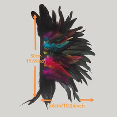 Men's Gothic Style Feather Shawl Shoulder Decoration for Cosplay