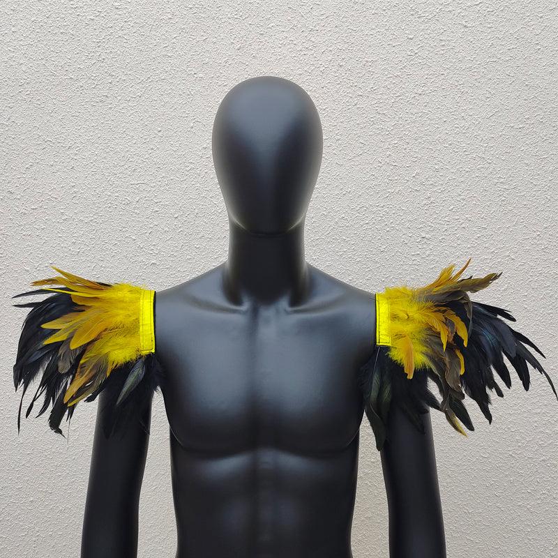 Men's Gothic Style Feather Shawl Shoulder Decoration for Cosplay
