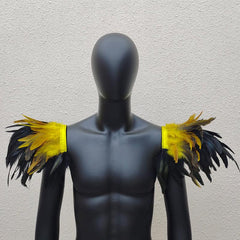 Men's Gothic Style Feather Shawl Shoulder Decoration for Cosplay