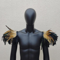Men's Gothic Style Feather Shawl Shoulder Decoration for Cosplay