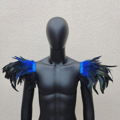 Men's Gothic Style Feather Shawl Shoulder Decoration for Cosplay