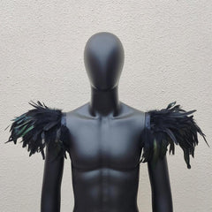 Men's Gothic Style Feather Shawl Shoulder Decoration for Cosplay