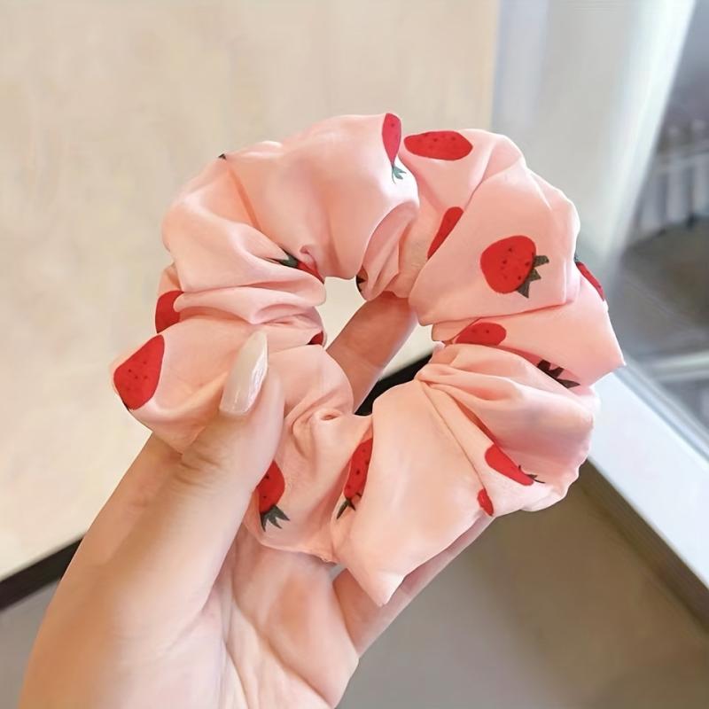 1pc Strawberry Large Scrunchies Hair Tie Girl Hair Accessory