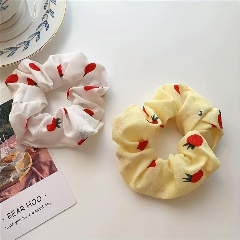 1pc Strawberry Large Scrunchies Hair Tie Girl Hair Accessory