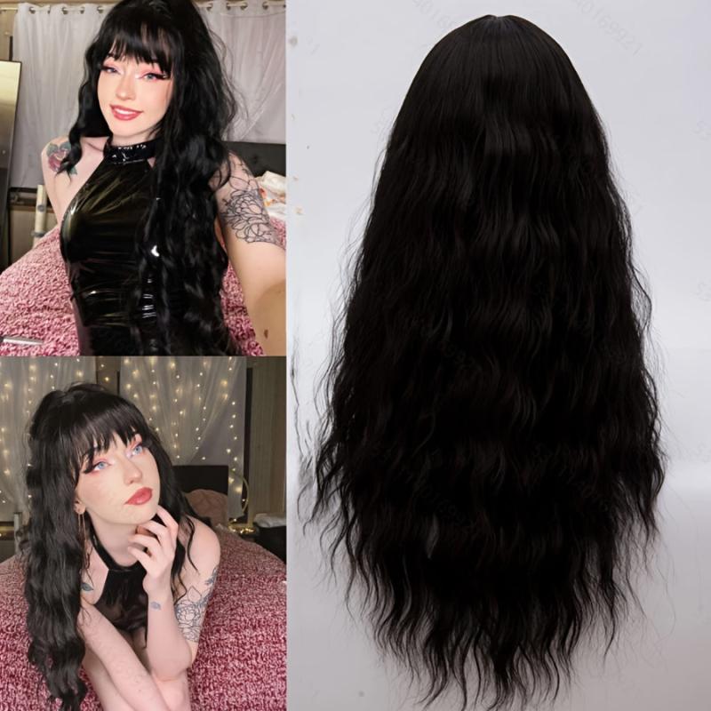 Pink Curly Wavy Wig for Girls Heat Friendly Synthetic Cosplay Party Wig