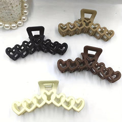 4pcs Love Shape Hair Claw Frosted Plastic Hair Clip Hair Accessories