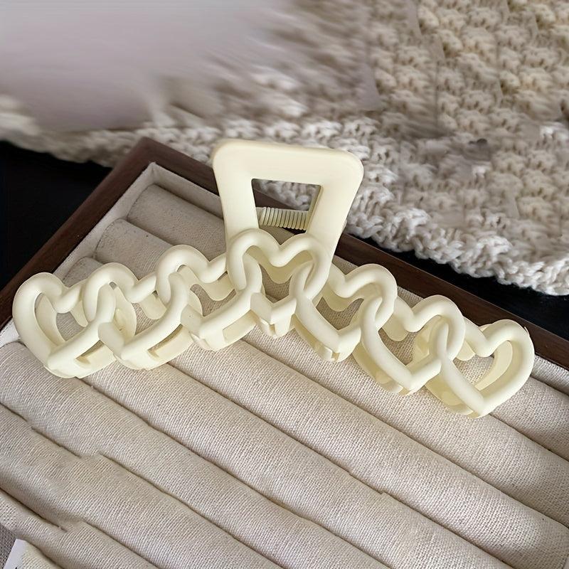 4pcs Love Shape Hair Claw Frosted Plastic Hair Clip Hair Accessories