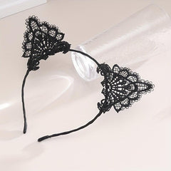 Lace Cat Ears Hair Hoop Girls Head Band Sweet Wash Face Headwear