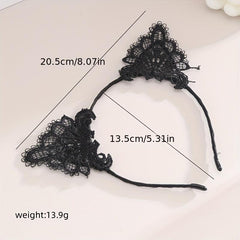 Lace Cat Ears Hair Hoop Girls Head Band Sweet Wash Face Headwear