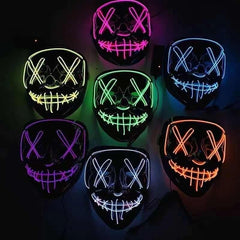 Halloween Horror Neon LED Mask Party Cosplay Costume Supplies