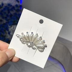 Rhinestone & Pearl Hair Clips Women Girls Hair Decors