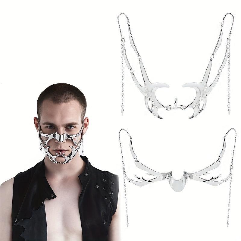Gothic Cyber Punk Liquid Silver Mask