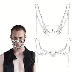 Gothic Cyber Punk Liquid Silver Mask