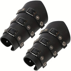Medieval Battle Knight Arm Bracers Flowers Pattern Arm Guards