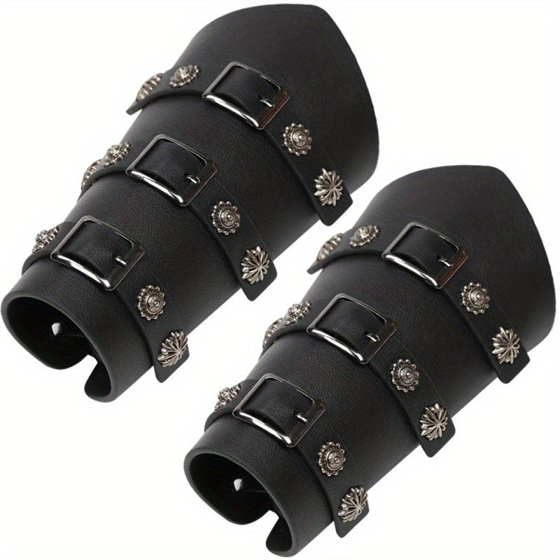 Medieval Battle Knight Arm Bracers Flowers Pattern Arm Guards
