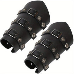 Medieval Battle Knight Arm Bracers Flowers Pattern Arm Guards