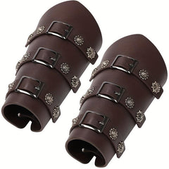 Medieval Battle Knight Arm Bracers Flowers Pattern Arm Guards
