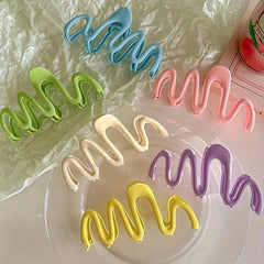 1pc Candy Sweet Wavy Hair Clip Hair Claw