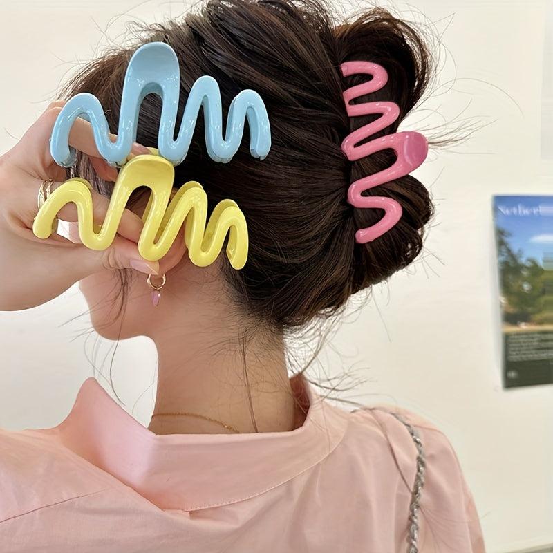 1pc Candy Sweet Wavy Hair Clip Hair Claw