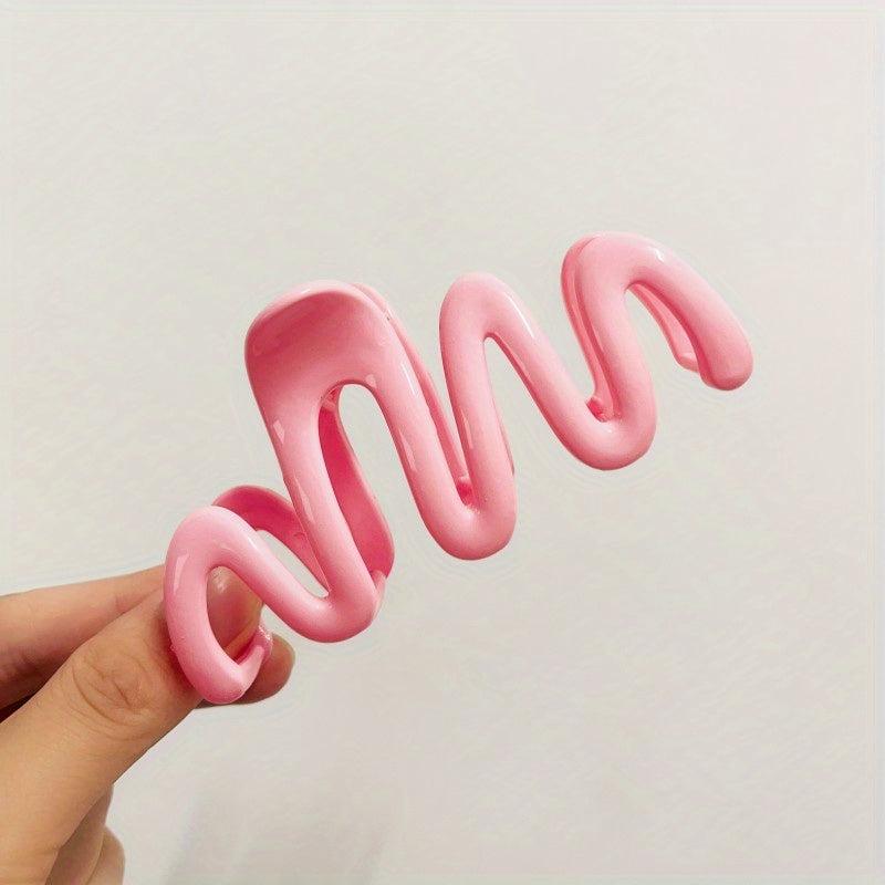 1pc Candy Sweet Wavy Hair Clip Hair Claw