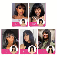 Short Straight Bob Wig Women Afro Wig Natural Looking Synthetic Wig