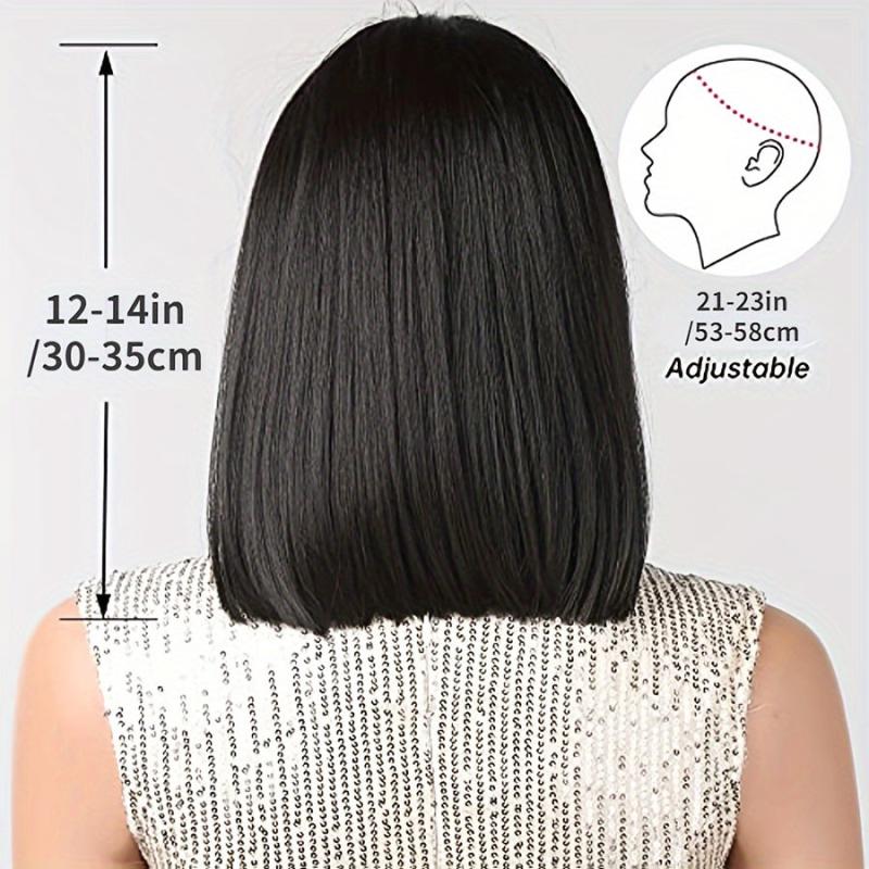 Short Straight Bob Wig Women Afro Wig Natural Looking Synthetic Wig