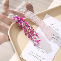 2pcs Pearls Banana Hair Clips Diamond Barrettes