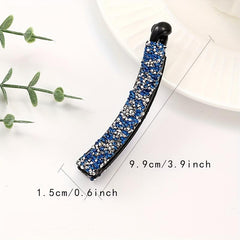 2pcs Pearls Banana Hair Clips Diamond Barrettes