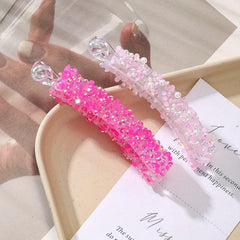 2pcs Pearls Banana Hair Clips Diamond Barrettes