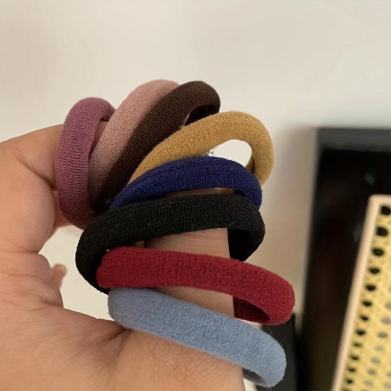 100pcs Assorted Rubber Band Ponytail Hair Tie