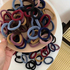 100pcs Assorted Rubber Band Ponytail Hair Tie