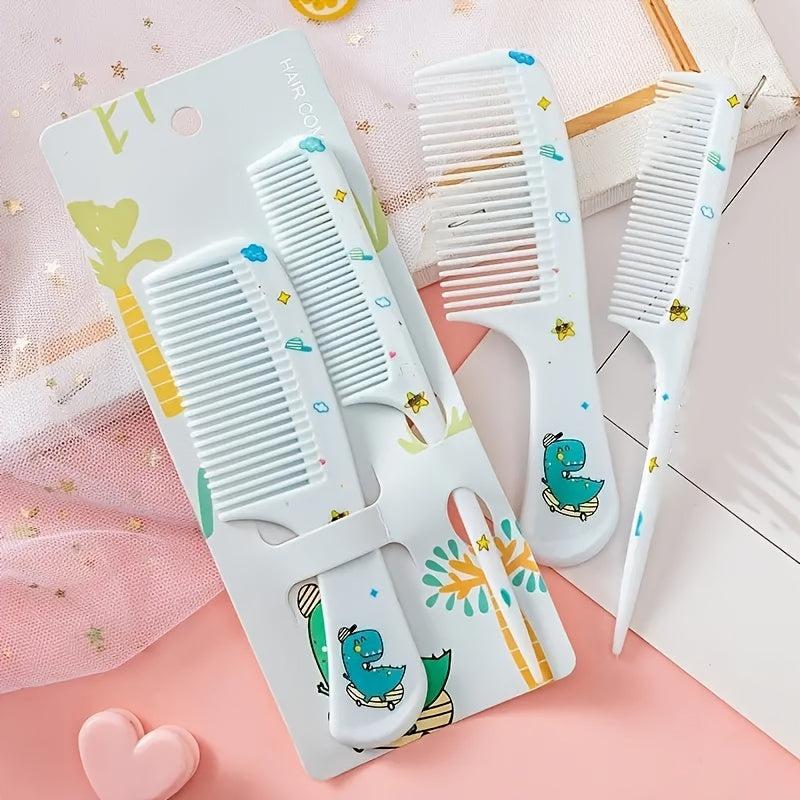 2pcs Girls Portable Hair Comb Set Anti Static Plastic