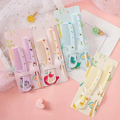 2pcs Girls Portable Hair Comb Set Anti Static Plastic