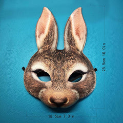 Rabbit Mask Halloween Masquerade Party Costume Animals Face Mask