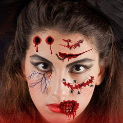Halloween Tattoo Face Stickers Stereo Face Horror Waterproof Tattoo Stickers
