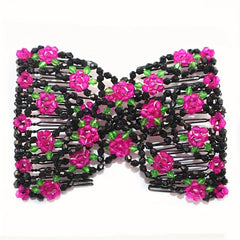 Crystal Beaded Flower Hair Comb Headwear for Holiday Party