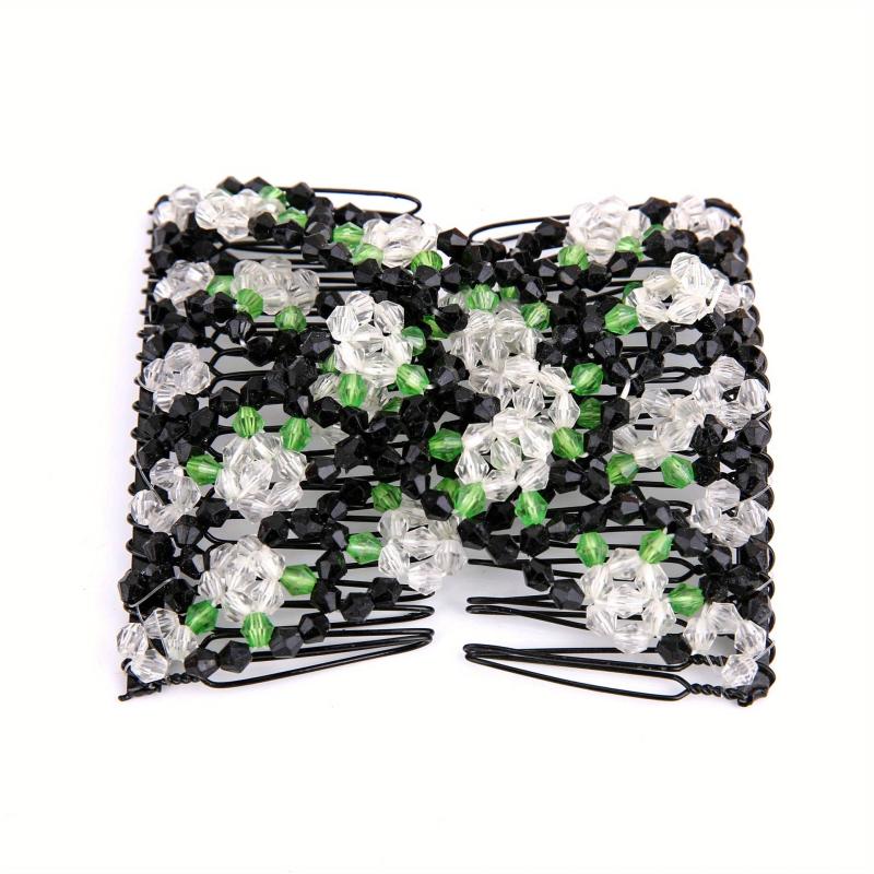 Crystal Beaded Flower Hair Comb Headwear for Holiday Party