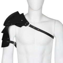 Steampunk Adjustable Men's Shoulder Armor Halloween Cosplay PU Leather Props