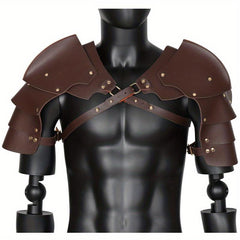 Steampunk Adjustable Men's Shoulder Armor Halloween Cosplay PU Leather Props