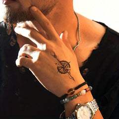 Compass Herbal Tattoo Stickers Waterproof