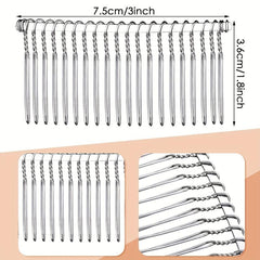 Metal Bridal Hair Comb 20 Teeth Wedding Veil Comb Decorative for Women Girls