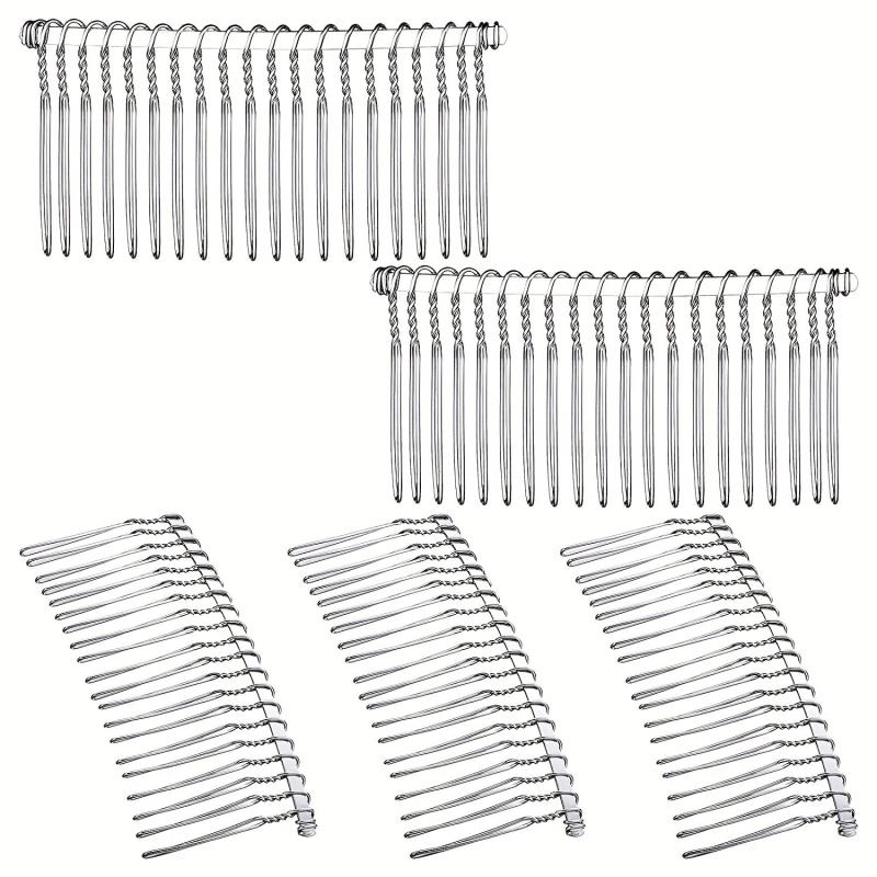 Metal Bridal Hair Comb 20 Teeth Wedding Veil Comb Decorative for Women Girls