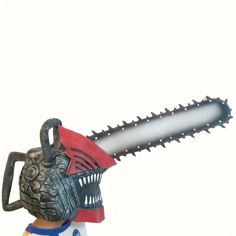 Men's Latex Chainsaw Head Mask Anime Makeup Funny Halloween Props
