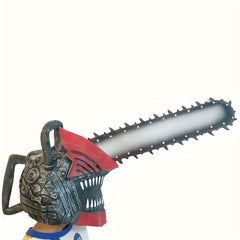 Men's Latex Chainsaw Head Mask Anime Makeup Funny Halloween Props