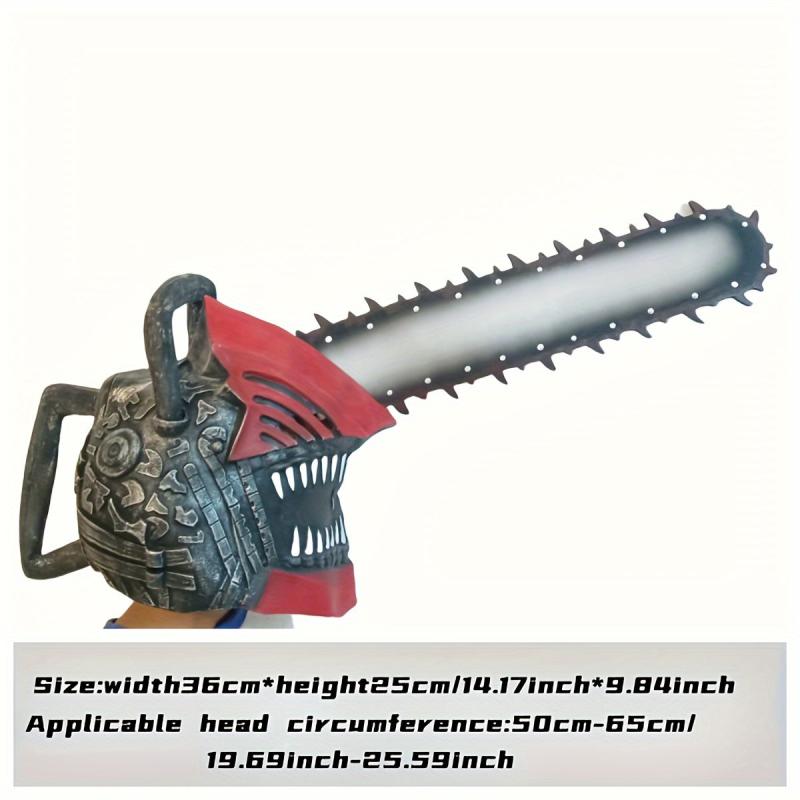 Men's Latex Chainsaw Head Mask Anime Makeup Funny Halloween Props